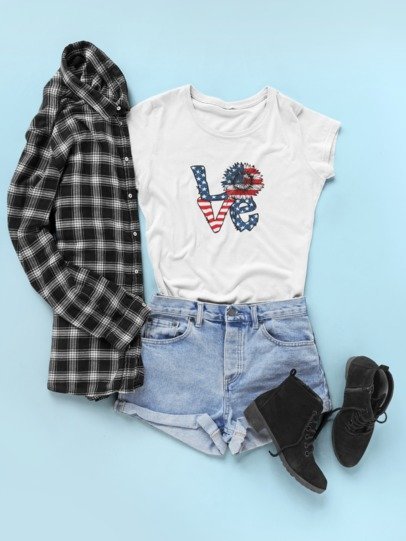 4th of July Love  T-SHIRT