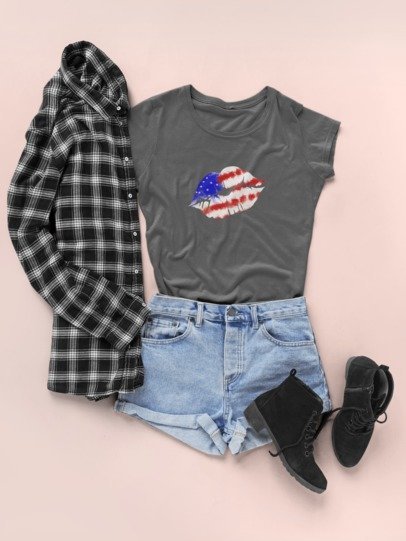 4th Of July Lips T-SHIRT