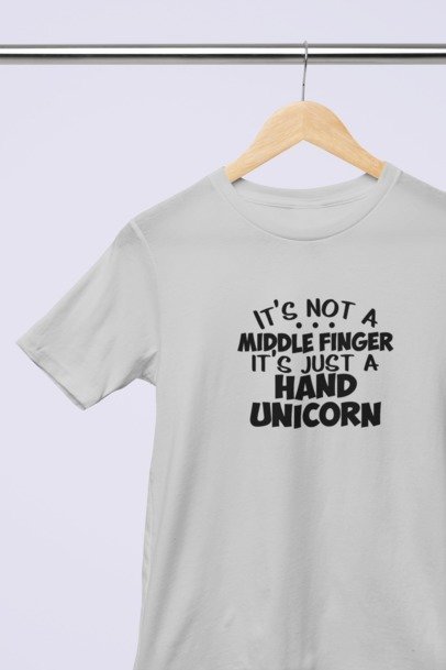 It's not a middle finger, Its just hand unicorn T-SHIRT