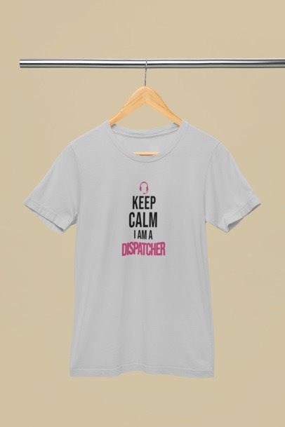 Keep calm I'm a dispatcher pink T-SHIRT