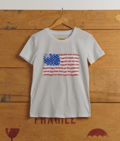 USA Flag 50 states strips T-SHIRT