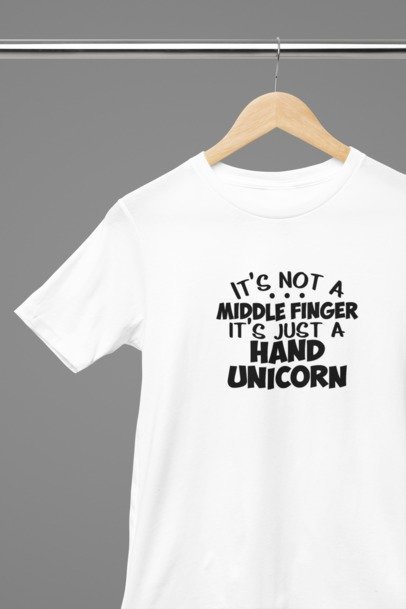 It's not a middle finger, Its just hand unicorn T-SHIRT