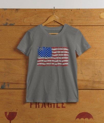 USA Flag 50 states strips T-SHIRT